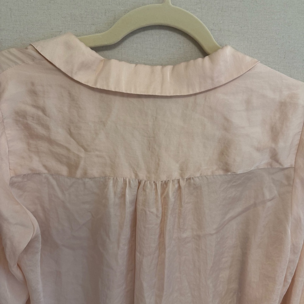 PAIGE RESA Blouse Pink Puff Sleeve Polo Blouse - Picture 6 of 7